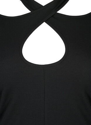 Zizzifashion Cut-out blouse with long sleeves, Black, Packshot image number 2
