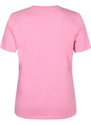Zizzifashion Short-sleeved basic t-shirt with v-neck, Rosebloom, Packshot image number 1