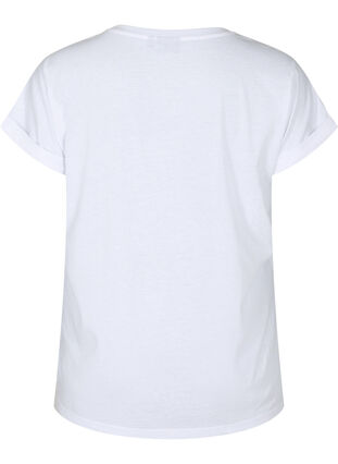 Zizzifashion Short sleeved cotton blend t-shirt, Bright White, Packshot image number 1
