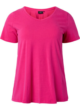 Zizzifashion Basic plain cotton t-shirt, Beetroot Purple, Packshot image number 0