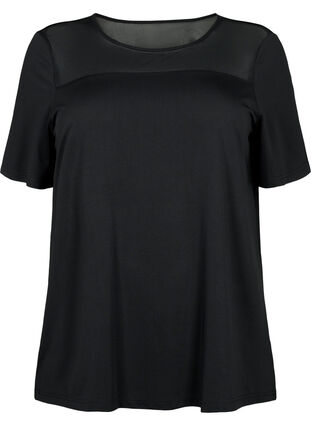 Zizzifashion Short-sleeved training t-shirt with mesh, Black, Packshot image number 0