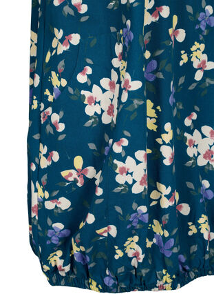 Zizzifashion Short-sleeved, printed cotton dress, Legion Blue, Packshot image number 3