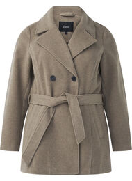 Short wool jacket with belt, Desert Taupe Mel., Packshot