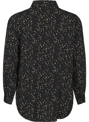 Zizzifashion Dotted shirt with collar, Black w. Dot AOP, Packshot image number 1