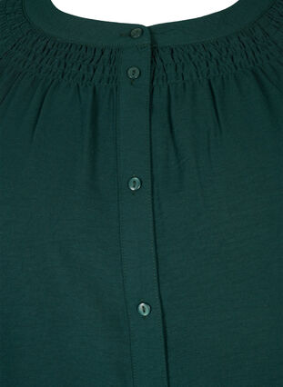 Zizzifashion Long-sleeved tunic with smocking details, Scarab, Packshot image number 2