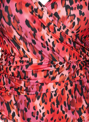 Zizzifashion Swimsuit with print and wrap effect, Red Leopard AOP, Packshot image number 2