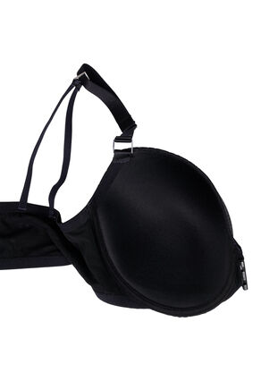 Zizzifashion Moulded bra with lace and front closure, Black, Packshot image number 3