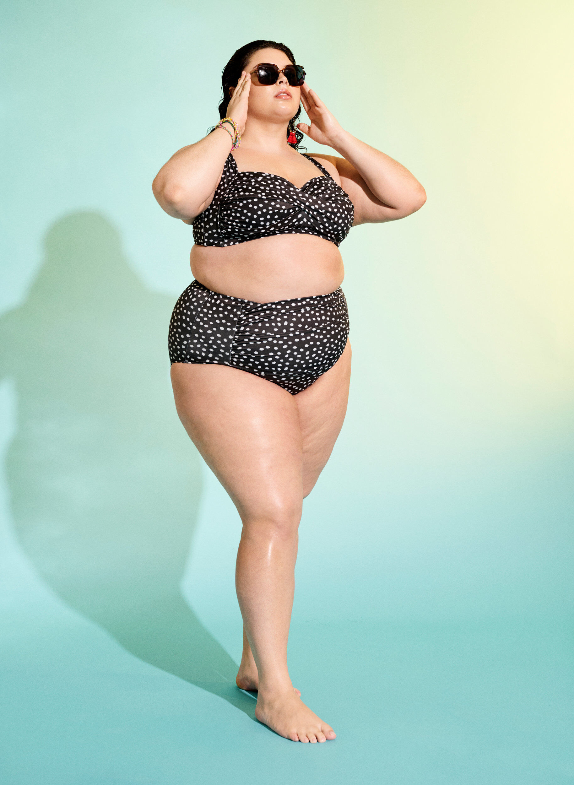 Super high waisted 2025 bikini plus size