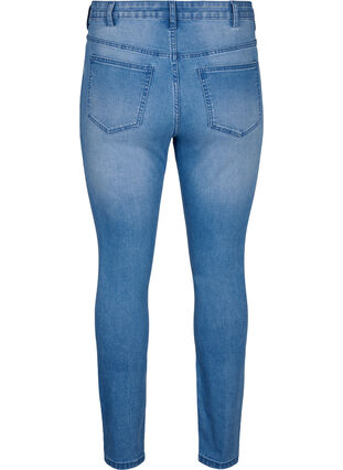 Zizzifashion Amy jeans with super slim fit and ripped details, Blue denim, Packshot image number 1