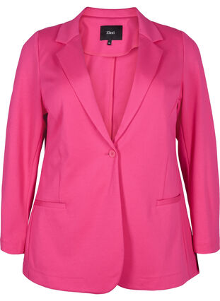 Zizzifashion Simple blazer with button closure, Raspberry Sorbet, Packshot image number 0