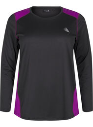 Two-tone thermal top with long sleeves, Black w. Charisma, Packshot