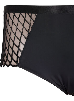 Zizzifashion Panties with mesh detail and regular waist, Black, Packshot image number 2