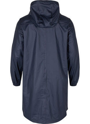 with - hood jacket fastening Sz. 42-60 Blue - Rain and button - Zizzifashion