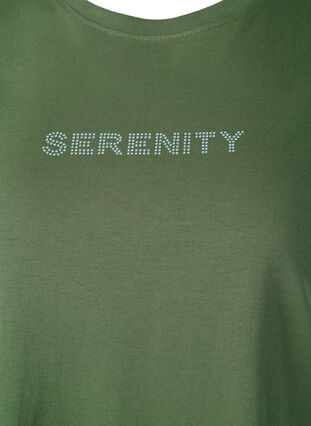 Zizzifashion Organic cotton t-shirt with text, Thyme SERENITY, Packshot image number 2