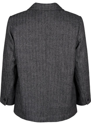 Zizzifashion Wool-blend blazer with pockets, Dark Grey Melange, Packshot image number 1