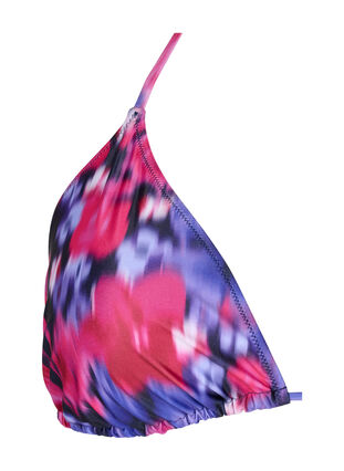 Zizzifashion Triangle bikini bra with print, Pink Flower AOP, Packshot image number 2