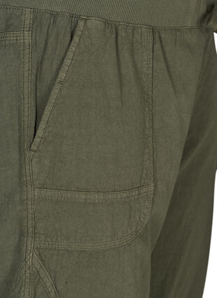 Zizzifashion Cotton Capri trousers , Ivy Green, Packshot image number 2