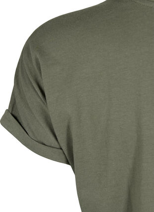 Zizzifashion Short sleeved cotton blend t-shirt, Dusty Olive, Packshot image number 3