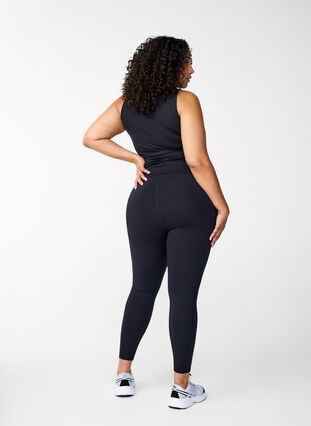 Zizzifashion 7/8 training tights with pockets, Black, Model image number 1