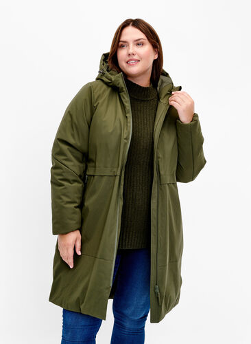 Zizzifashion Winter jacket with adjustable waist, Forest Night, Model image number 0