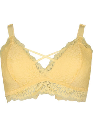 Zizzifashion Bralette with string detail and soft padding, Pale Banana ASS, Packshot image number 0