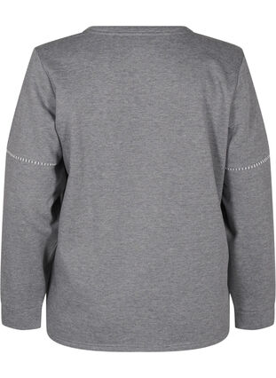 Zizzifashion Sweatshirt with contrast stitching, Medium Grey Mél, Packshot image number 1