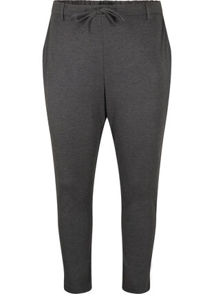 Zizzifashion Cropped Maddison trousers, Dark Grey Melange, Packshot image number 0