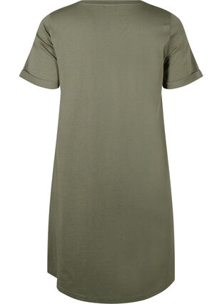 Zizzifashion Cotton t-shirt dress, Thyme, Packshot image number 1