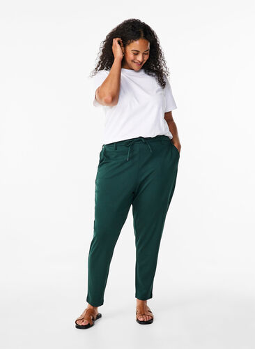 Zizzifashion Cropped Maddison trousers, Scarab, Model image number 0