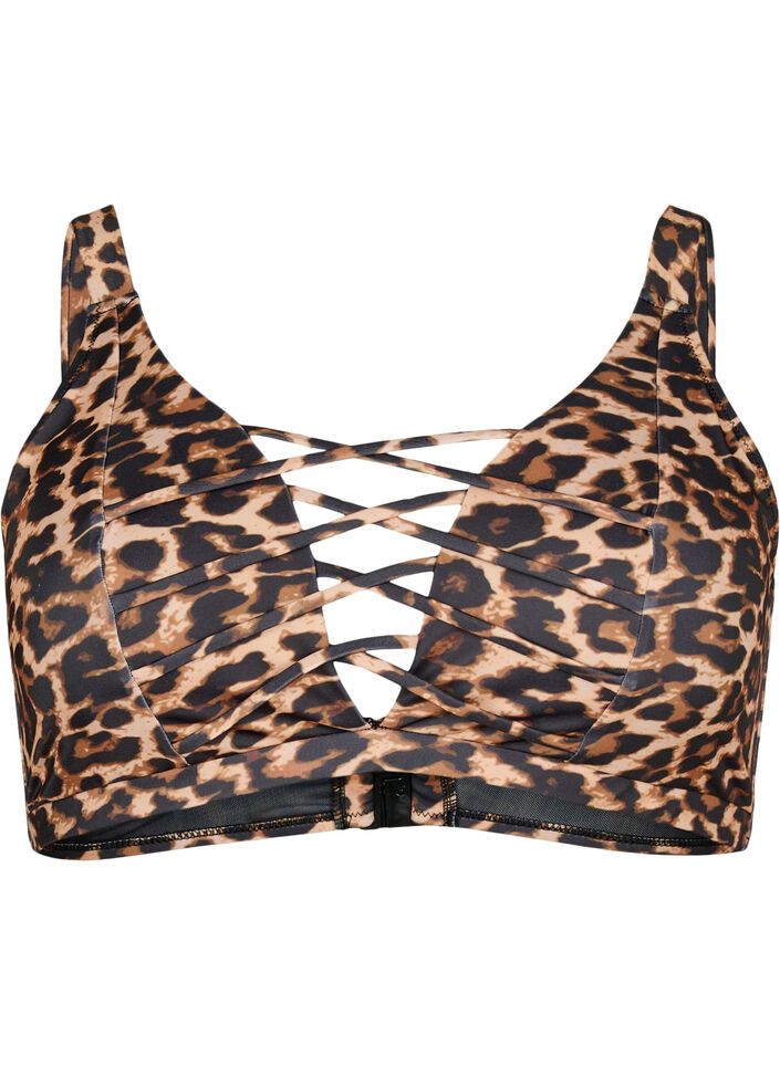Bandeau Bra Top with Leopard Print Design Brown - Southern Fashion