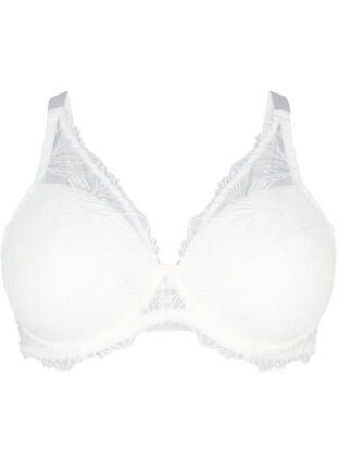 Zizzifashion Padded lace bra with underwire, Bright White, Packshot image number 0