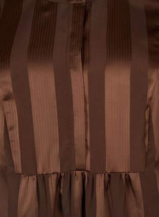 Zizzifashion A-line dress with stripes and 1/2 sleeves, Chestnut, Packshot image number 2