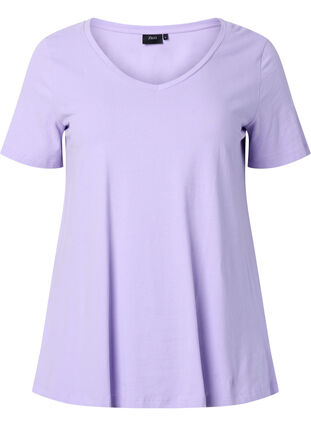 Zizzifashion Basic plain cotton t-shirt, Lavender, Packshot image number 0
