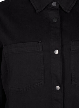 Zizzifashion Denim shirt with buttons and chest pockets, Black, Packshot image number 2