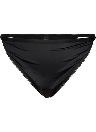 Zizzifashion Microfibre G-string with elasticated waistband, Black, Packshot image number 0