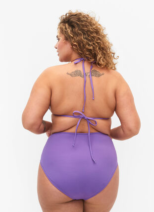 Zizzifashion Bikini bottoms with high waist, Royal Lilac, Model image number 1