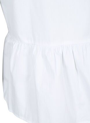 Zizzifashion Sleeveless top with pin-tuck and ruffle details, Bright White, Packshot image number 3