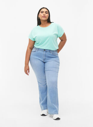 Zizzifashion Short sleeved cotton blend t-shirt, Cabbage, Model image number 2