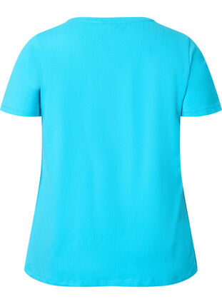 Zizzifashion Basic plain cotton t-shirt, Blue Atoll, Packshot image number 1