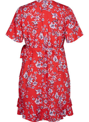 FLASH - Wrap dress with short sleeves, Poinsettia Flower, Packshot image number 1