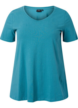 Zizzifashion Basic plain cotton t-shirt, Brittany Blue, Packshot image number 0