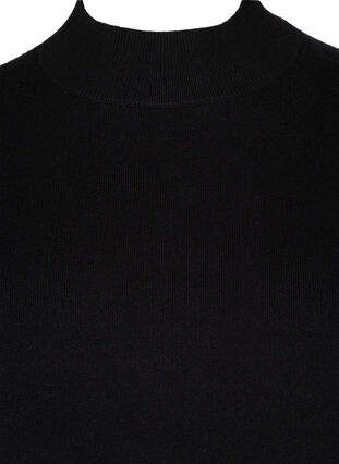 Zizzifashion Solid colour knitted blouse, Black, Packshot image number 2