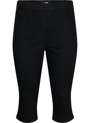 Zizzifashion FLASH - High waisted denim capri trousers with slim fit, Black, Packshot image number 0