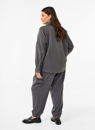 Zizzifashion Trousers with cargo pockets and elasticated waist, Dark Shadow Pin St., Model image number 1