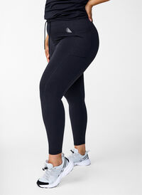 7/8 training tights with pockets, Black, Model
