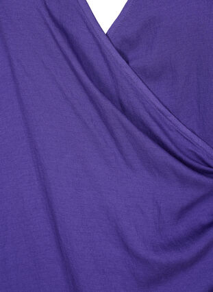 Zizzifashion Long-sleeved blouse in viscose with a wrap look, Prism Violet, Packshot image number 2
