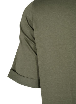 Zizzifashion Cotton t-shirt dress, Thyme, Packshot image number 3