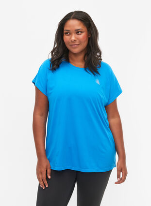 Zizzifashion Short sleeved workout t-shirt, Brilliant Blue, Model image number 0