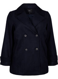 Short wool coat with pockets, Dark Navy, Packshot