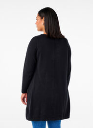 Knitted dress in cotton-viscose blend, Black, Model